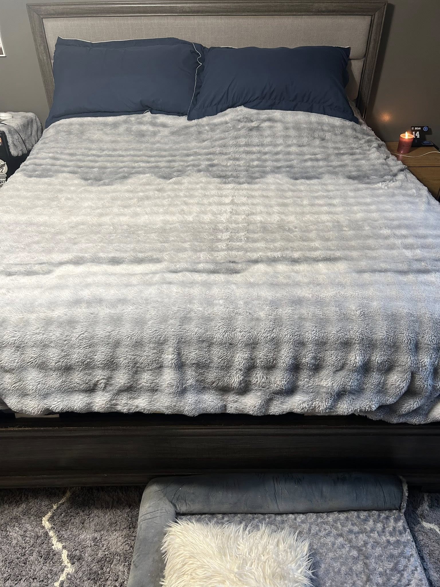 Freshly made bed